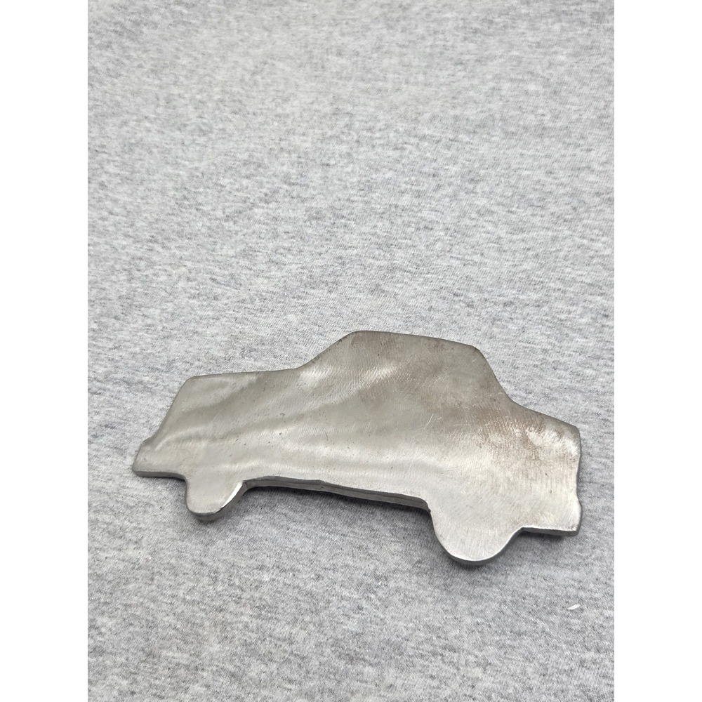 Handmade Massive Metal Car Silhouette Belt Buckle Signed Thor One of a Kind Auto - Picture 6 of 11